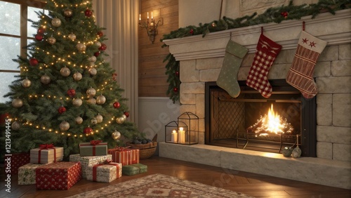 Cozy Christmas Fireplace Sc...