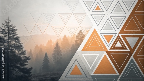 Geometric Forest Sunrise Ab...