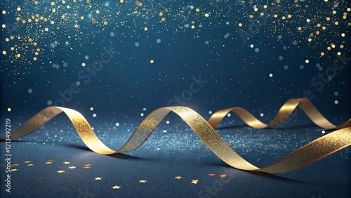 Golden Glitter Ribbon on Da...
