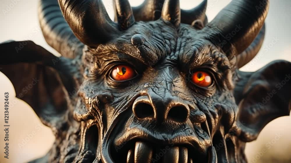 Scary Demon with Fiery Eyes Scary Demon with Fiery Eyes