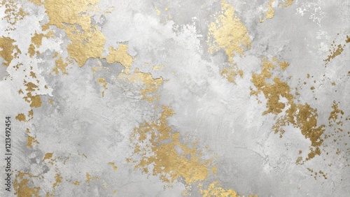 Grey and Gold Abstract Text...
