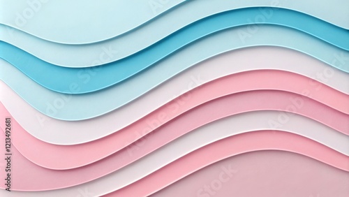 Layered Pastel Wave Abstrac...