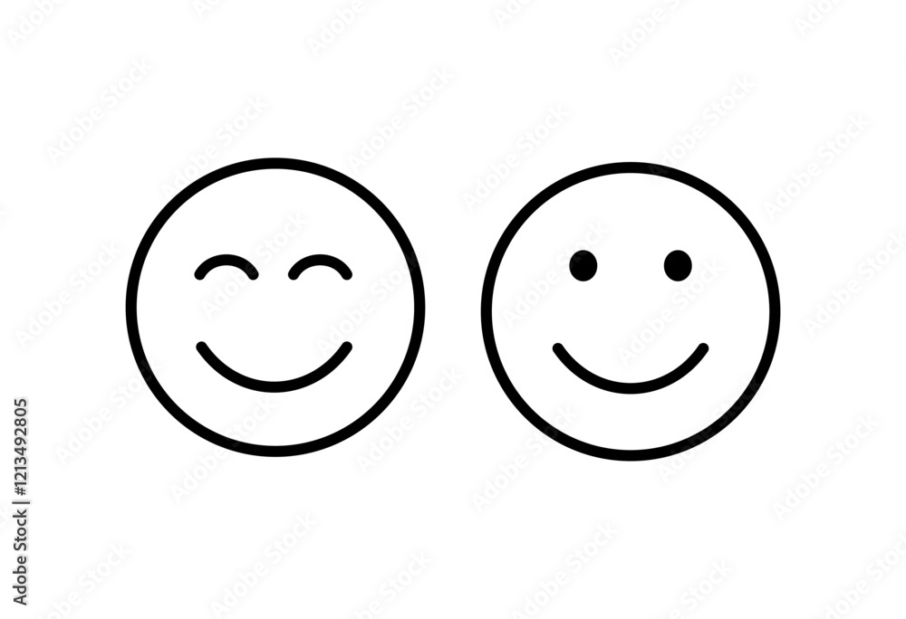 Fototapeta premium Smile icon, flat vector silhouette isolated on white background