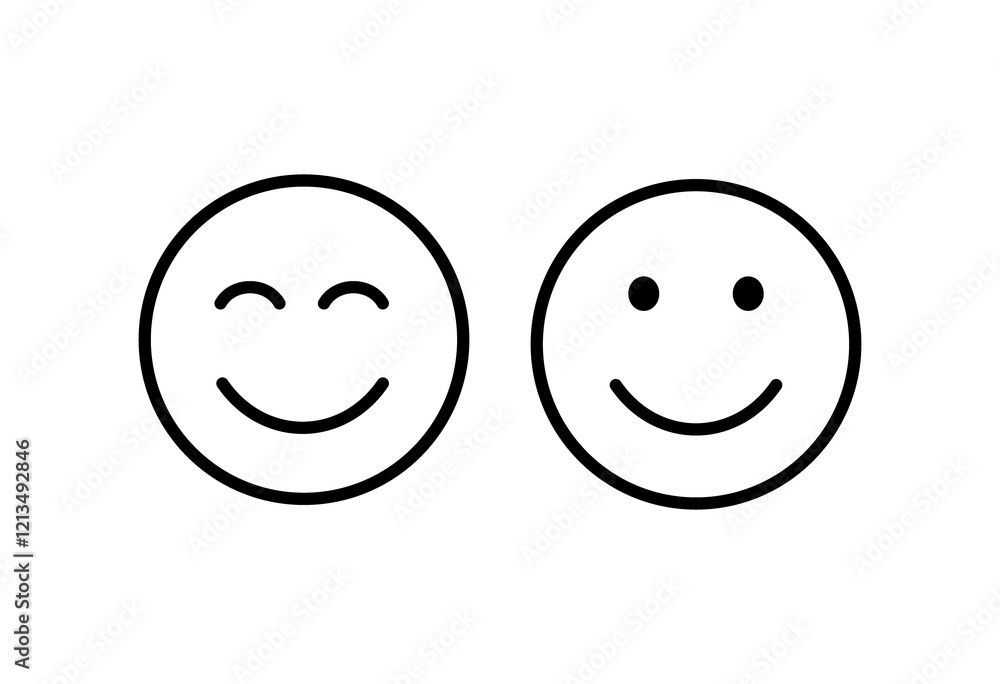 Fototapeta premium Smile icon, flat vector silhouette isolated on white background