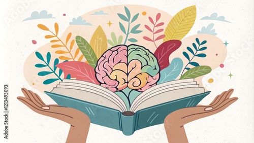 Open Book Brain, Floral Com...