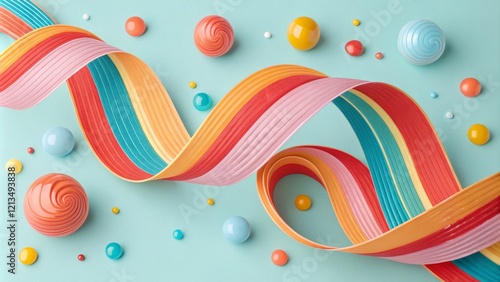 Rainbow Ribbon and Colorful...