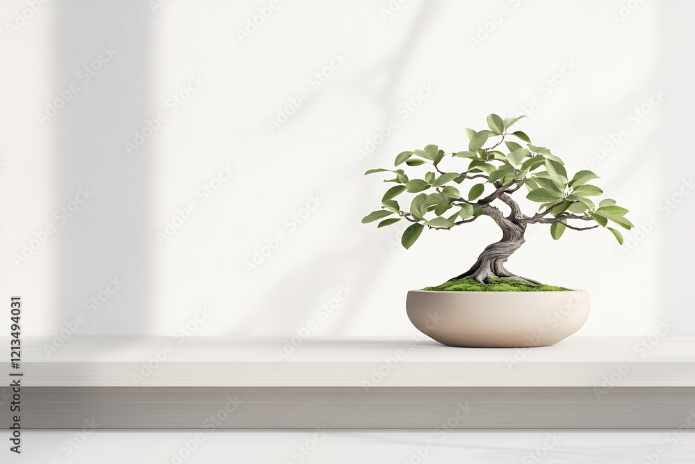 Serene Bonsai Tree in Minimalist Setting: A Peaceful and Tranquil Image Serene Bonsai Tree in Minimalist Setting: A Peaceful and Tranquil Image