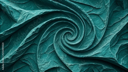 Teal Stone Spiral Carved Te...