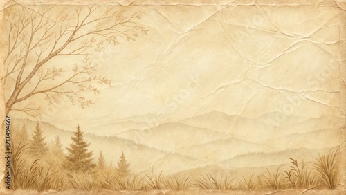 Vintage Mountain Landscape ...