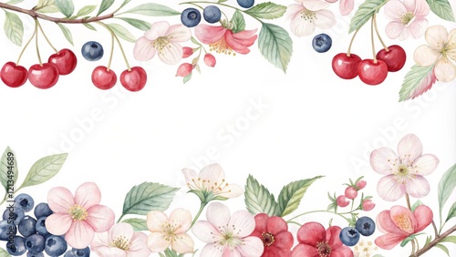 Watercolor Floral Border Ch...