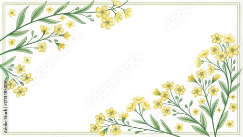 Yellow Floral Frame Corner ...