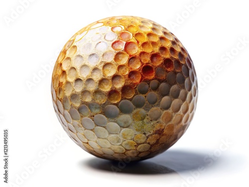 Isolated, chipped golf ball, vintage charm, gourmet shot.