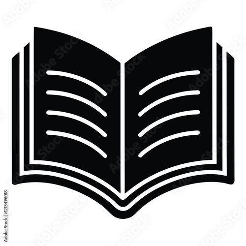 Open book illustration , open book vector ,open book icon , An open storybook icon with clean pages and minimal lines.