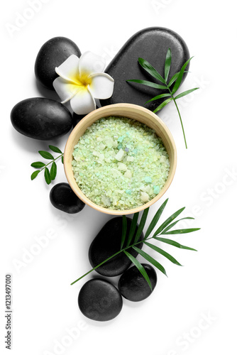 Spa wellness with green bat...