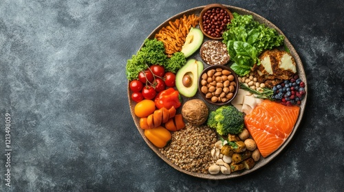 Wallpaper Mural Healthy food platter, diverse ingredients, dark background, meal prep Torontodigital.ca