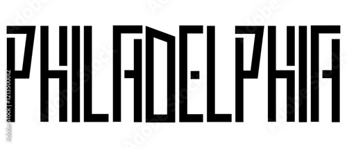 Philadelphia. US cities typography script font for prints, advertising, identity. Travel and adventure
