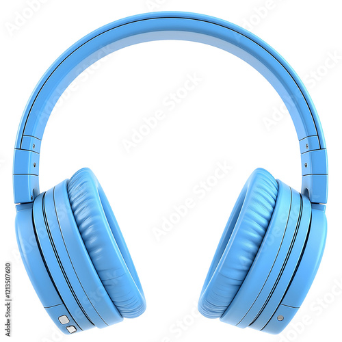 Stylish Blue Wireless Headphones Modern Design tech bass audio music sound isolated on transparent or white background, png photo