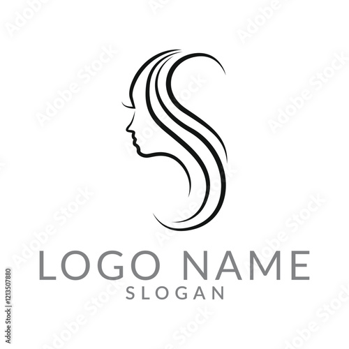 Beauty Female Face Logo Design. Suitable for Salon, Comestic, spa logo