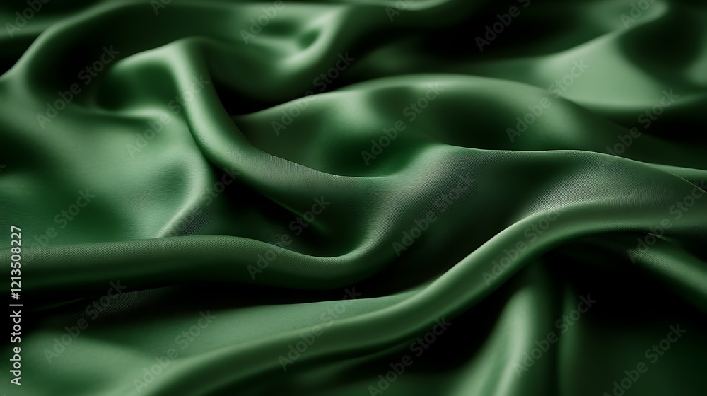 Draped Emerald Green Silk Fabric Texture Draped Emerald Green Silk Fabric Texture