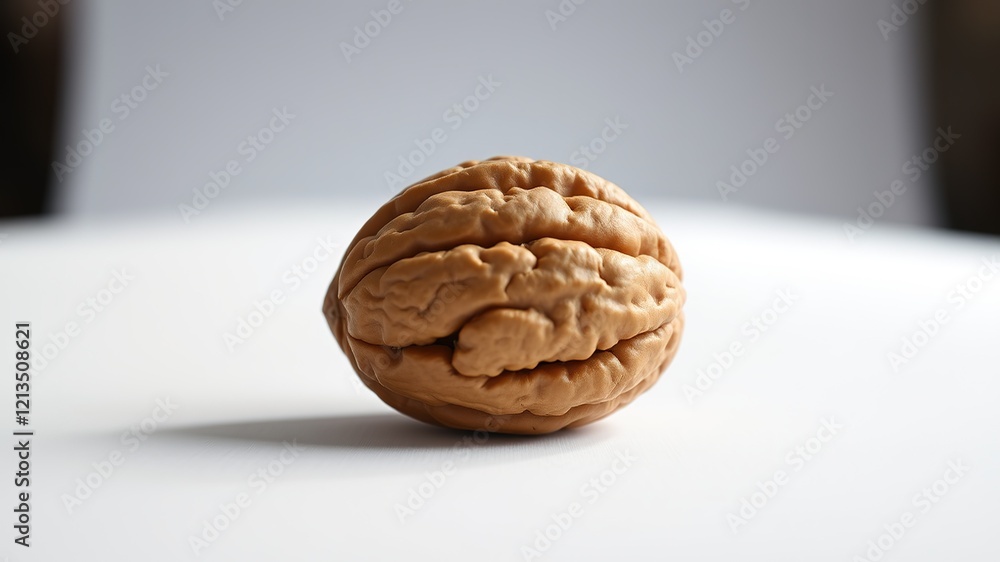 Fototapeta premium Walnut, White Background, High-Resolution, Photorealistic, Elegant Food Photography