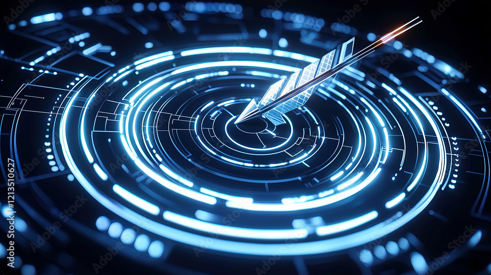 Fototapeta premium scientific and futuristic background of an arrow and a dart