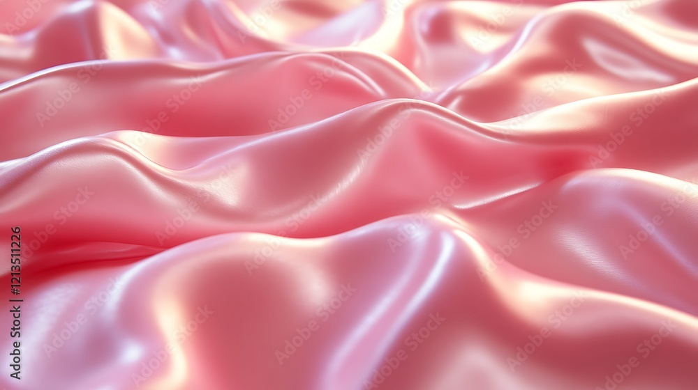 Draped Pink Silk Fabric Showing Soft Waves Draped Pink Silk Fabric Showing Soft Waves