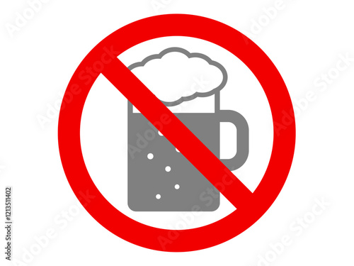 アルコール禁止（飲酒禁止）のアイコン