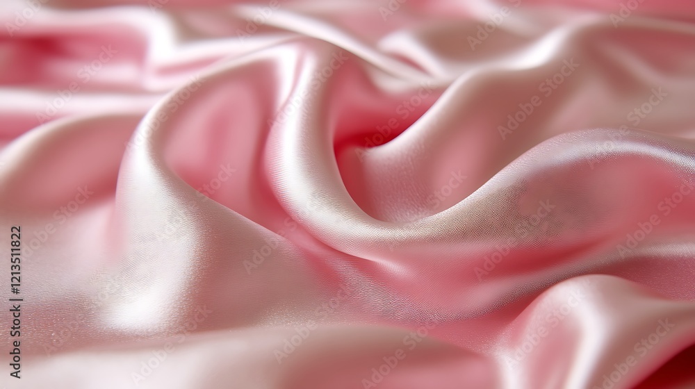 Obraz premium Draped Pink Silk Fabric Soft Texture Background