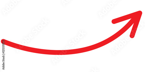 Round curl long arrow. Thin arrow curled symbol icon. Arrow swish sign.	