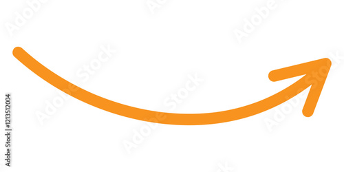 Round curl long arrow. Thin arrow curled symbol icon. Arrow swish sign.	