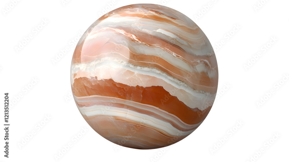 A smooth sandstone sphere with visible layers of sedimentary patterns in warm earth tones, centered on a transparent background A smooth sandstone sphere with visible layers of sedimentary patterns in warm earth tones, centered on a transparent background