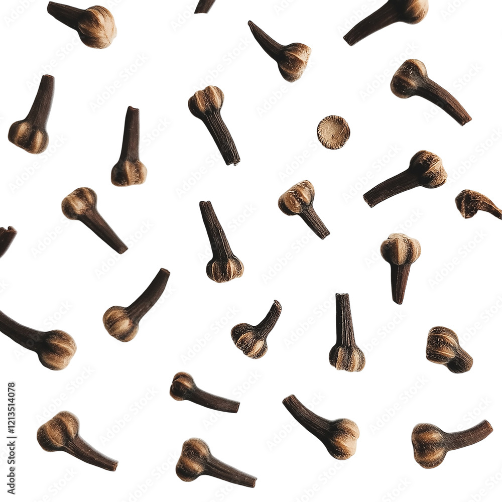 cloves isolated on transparent white background, clipping path cloves isolated on transparent white background, clipping path