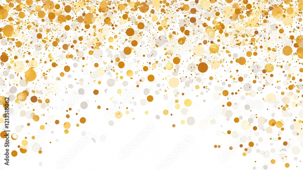 Elegant Gold Confetti on White Background for Celebratory Events Elegant Gold Confetti on White Background for Celebratory Events