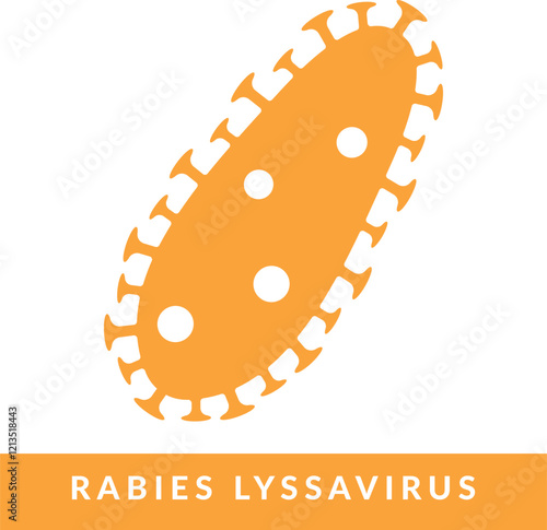 Rabies Lyssavirus Vector Icon Simple