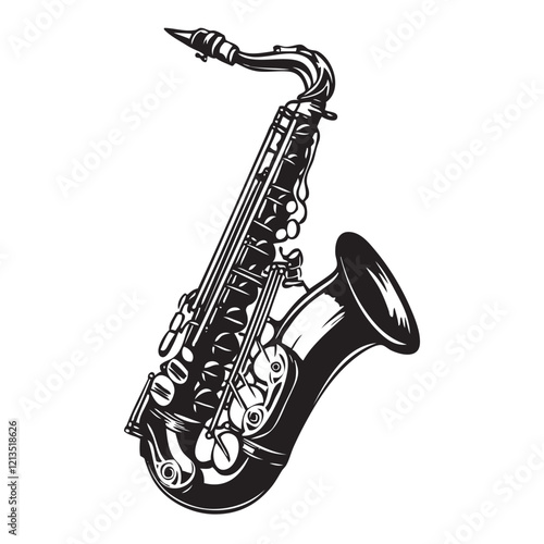 saxophone isolated on white background