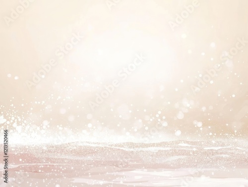 Glittering particles floating over beige background