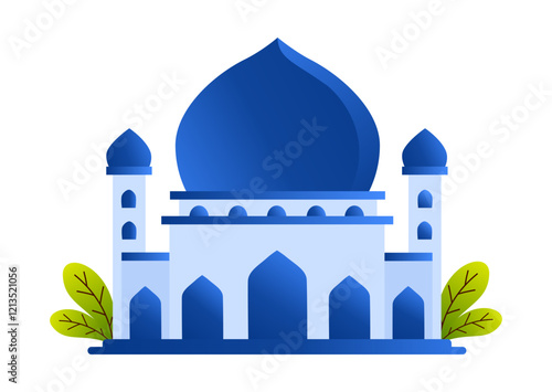 Elegant Mosque Illustration with Gradient Shades