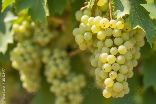 Wallpaper Mural Large bunch of white grapes hanging and ready to harvest with copy space Torontodigital.ca