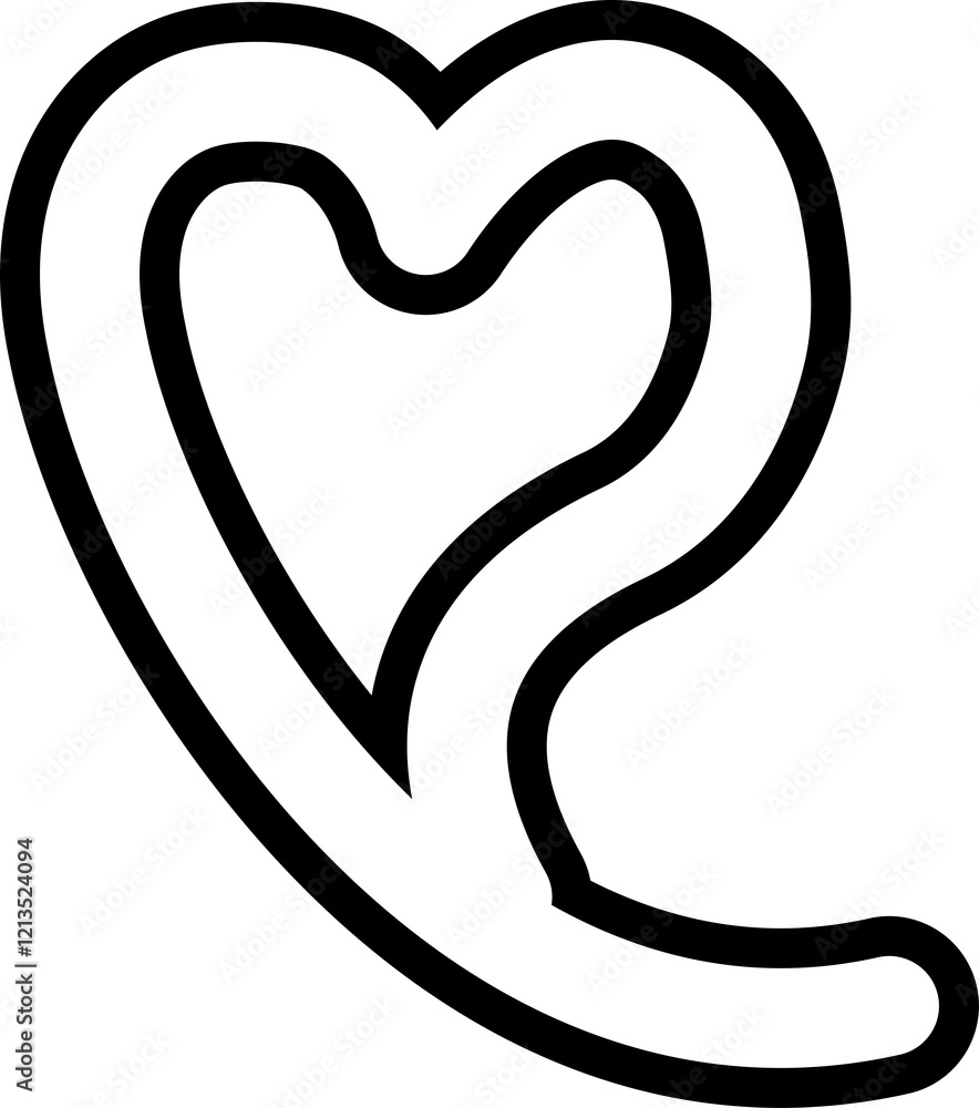 Fototapeta premium Heart continuous line drawing of love concept