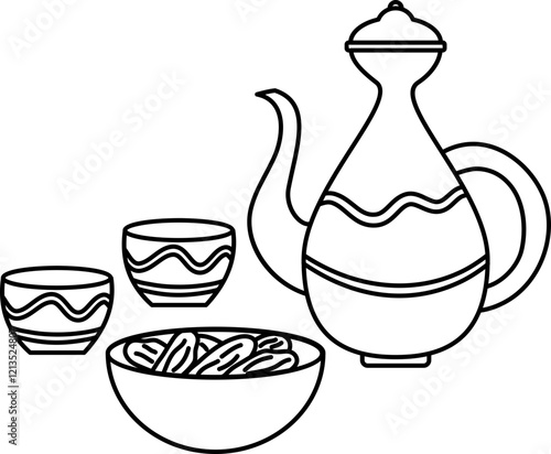 illustration of ramadan iftar meal