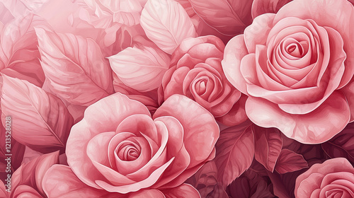 A pink roses in valentines 