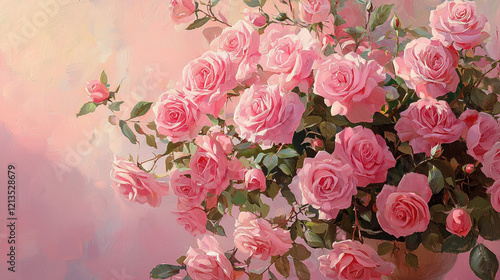 A pink roses in valentines