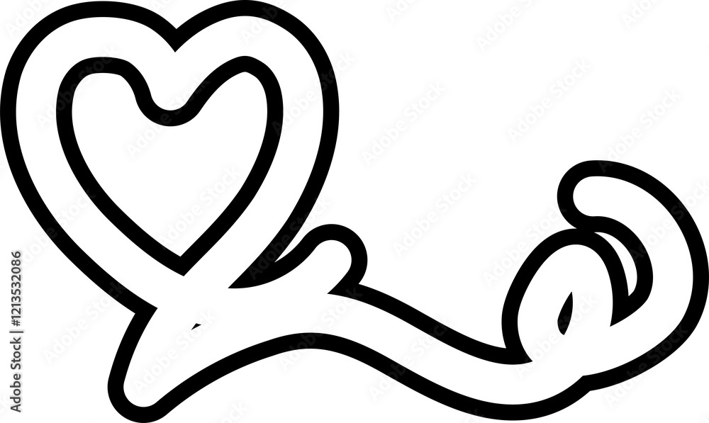 Heart continuous line drawing of love concept Heart continuous line drawing of love concept