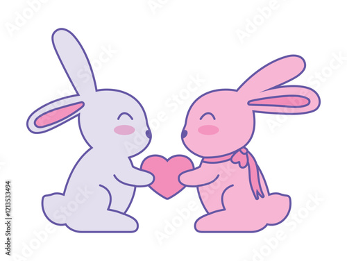 cute rabbits animals in love