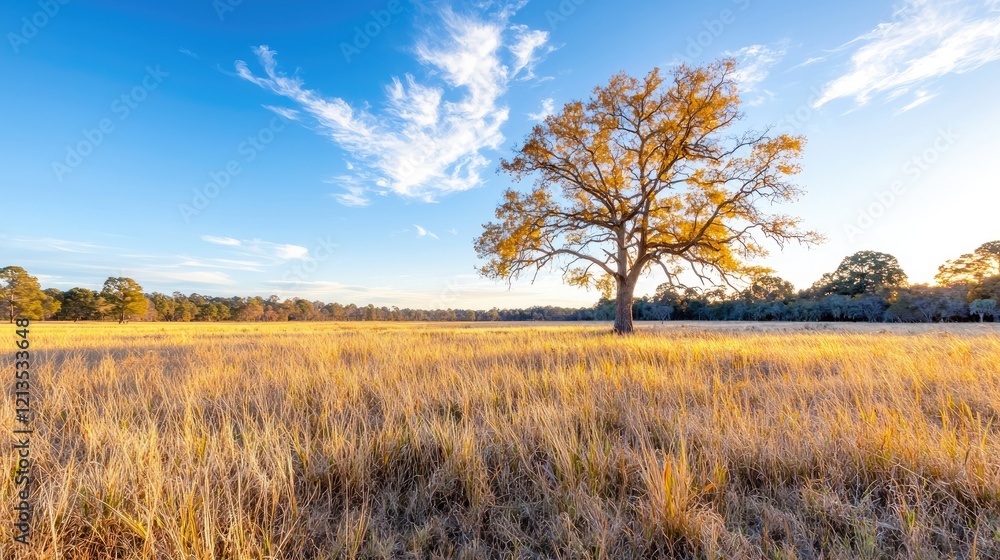 Lone tree in autumn field, sunset sky, peaceful landscape, nature background, ideal for calendars Lone tree in autumn field, sunset sky, peaceful landscape, nature background, ideal for calendars