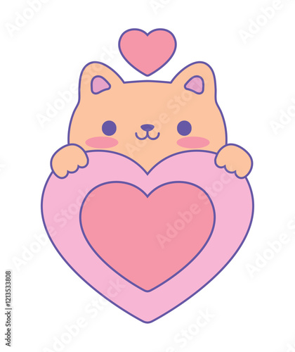cute cat animal in love