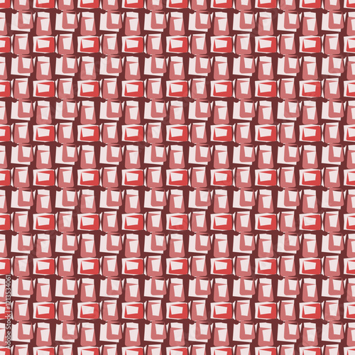 Retro Abstract Geometric Pattern in Red and Pink