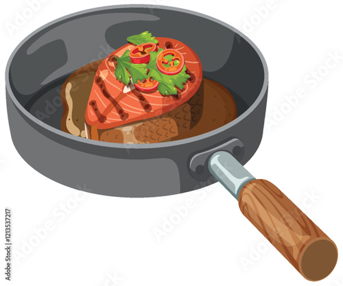 Grilled Steak in a Frying Pan