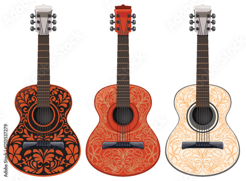 Decorative Acoustic Guitars Trio