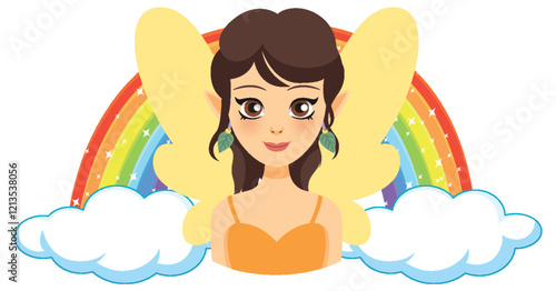 Fairy with Rainbow and Clouds